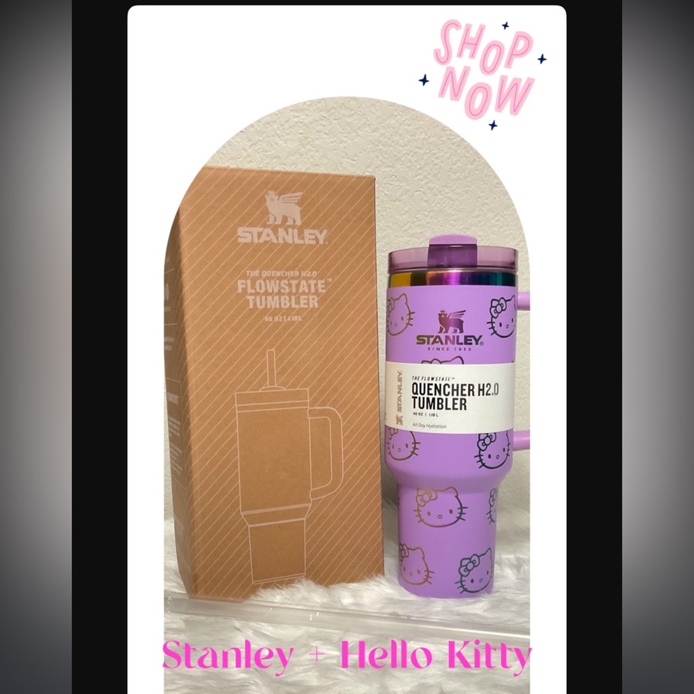 Viral Purple Stanley + Hello Kitty Quencher H2.0 Tumbler - 40oz.